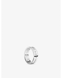 Apm Monaco - Smile Rhodium Plated Alloy And Cubic Zirconia Ring - Lyst