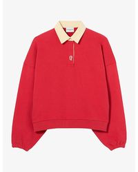 Claudie Pierlot - Oversized Brand-Embroidered Cotton Sweatshirt - Lyst