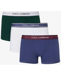 Dolce & Gabbana - Branded-waistband Pack Of Three Stretch-cotton Boxer - Lyst