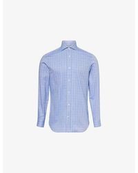 dunhill - Giza Checked Regular-Fit Cotton And Cashmere-Blend Shirt - Lyst