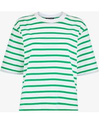 Whistles - Stripe-pattern Short-sleeve Cotton T-shirt - Lyst
