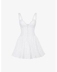 House Of Cb - Brigitte Broderie Corset Cotton Mini Dress - Lyst