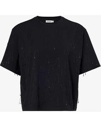 Jonathan Simkhai - Amaru Hardware-embellished Stretch-organic Cotton T-shirt - Lyst
