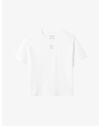 Claudie Pierlot - Brand-Embroidered Short-Sleeved Cotton-Jersey T-Shirt - Lyst