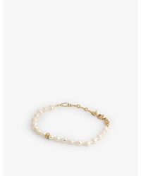 Anni Lu - Stellar 18ct Yellow -plated Brass, Glass Bead And Freshwater Pearl Bracelet - Lyst
