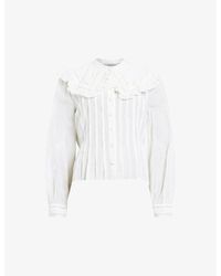AllSaints - Olea Removable-collar Pin-tucked Woven Shirt - Lyst