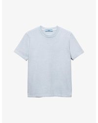 Prada - Light Brand-Patch Crewneck Cotton-Jersey T-Shirt - Lyst