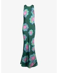 OMNES - Jai Floral-Print Satin Maxi Dress - Lyst