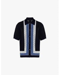 Prada - Intarsia-pattern Relaxed-fit Cashmere Polo Shirt - Lyst