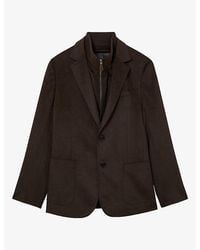 Reiss - Gilet Insert Single-Breasted Woven Blazer - Lyst