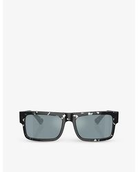 Prada - Pr A10s Rectangle-frame Tortoiseshell Acetate Sunglasses - Lyst