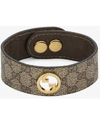 Gucci - Blondie Monogram-print Leather Bracelet - Lyst