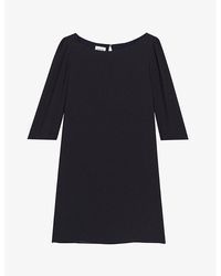 Claudie Pierlot - Rififi Round-neck 3/4-length Sleeve Woven Mini Dress - Lyst