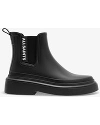AllSaints - Hetty Logo-print Rubber Ankle Boots - Lyst
