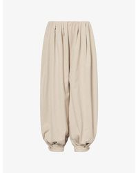 The Couture Club - Balloon-Leg Elasticated-Waist Woven Trousers - Lyst