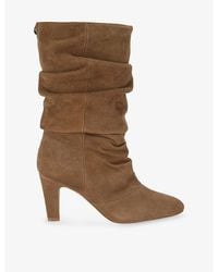 Kurt Geiger - Elizabeth Slouch Heeled Suede Boots - Lyst