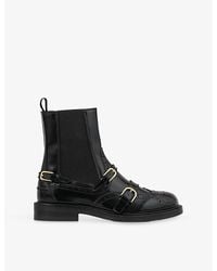 Sandro - Buckle-Embellished Leather Chelsea Boots - Lyst