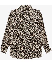 IKKS - Oversized Leopard And Star-print Viscose Shirt - Lyst