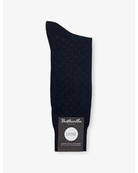 Pantherella - Gadsbury Long Pin-Dot Cotton-Blend Dress Socks - Lyst