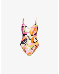 Seafolly - Rio Floral-print Stretch-recycled Polyester Swimsuit - Lyst