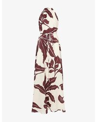 Second Summer - Juntos Printed Halterneck Linen Maxi Dress - Lyst