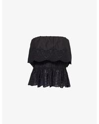 Posse - Beryl Strapless Cotton Top - Lyst