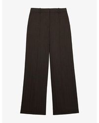 Reiss - Dawson Wide-Leg High-Rise Wool-Blend Trousers - Lyst