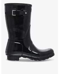 HUNTER - Original Short Gloss Rubber Wellington Boots - Lyst