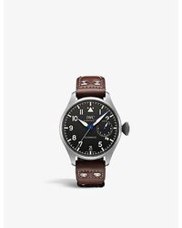IWC Schaffhausen - Iw501004 Big Pilot's Titanium And Leather Automatic Watch - Lyst