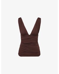 Dissh - Magnolia Ruched Stretch-Woven Top - Lyst