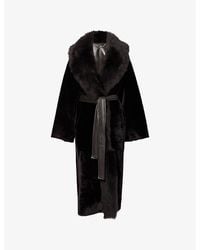 Nour Hammour - Isadora Long Shearling Coat - Lyst