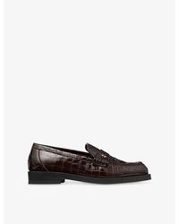 Jimmy Choo - Ivy Croc-Embossed Leather Loafers - Lyst
