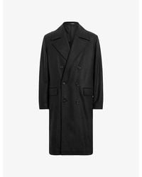AllSaints - Curran Double-Breasted Wool-Blend Coat - Lyst