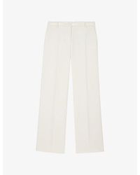 The Kooples - Wide-Leg Lace-Trim Woven Trousers - Lyst
