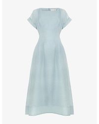 Phase Eight - Laya Textured Woven Midi Dress - Lyst