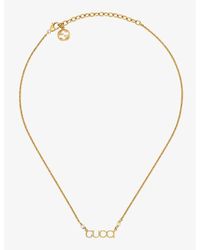 Gucci - Logo-script Glass-pearls Gold-toned Metal Necklace - Lyst