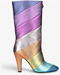 Leather Heeled Knee High Boots 