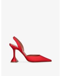 AMINA MUADDI - Holli 95 Slingback Satin Pumps - Lyst
