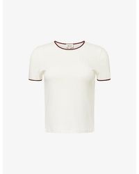 ME+EM - Contrast-Trim Slim-Fit Cotton T-Shirt - Lyst