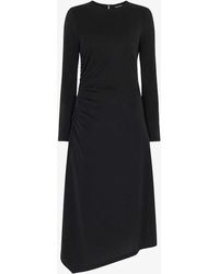 Whistles - Ruched Modal-blend Jersey Midi Dress - Lyst