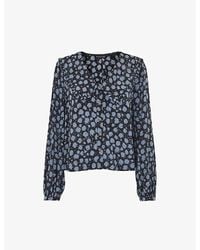 Whistles - Dalmatian-Print Wide-Collar Woven Shirt - Lyst