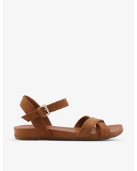Dune - Landie Cross-strap Leather Sandals - Lyst