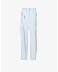 Frankie Shop Tansy Wide-leg High-rise Pleated Trouser - Blue