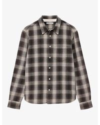 AllSaints - Wrent Checked Long-Sleeve Cotton Shirt - Lyst