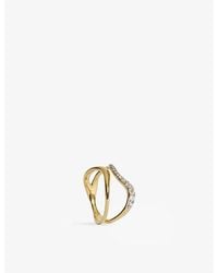 Monica Vinader - Riva Pave Wrap 18Ct Vermeil And Lab Grown Diamond Ring - Lyst