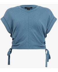 AllSaints - Mira Side-drawcord Cropped Organic-cotton T-shirt - Lyst