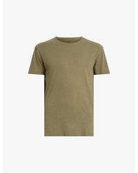 AllSaints - Figure Raw-edge Regular-fit Organic-cotton T-shirt - Lyst