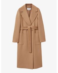Reiss - Lucia Double-Breasted Regular-Fit Wool-Blend Coat - Lyst