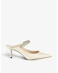 Jimmy Choo - Bing 65 Crystal-embellished Patent-leather Heeled Mules - Lyst