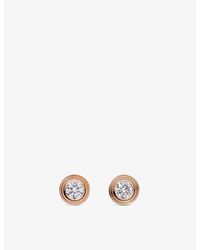 Cartier - D'Amour Extra Small 18Ct Rose- And 0.04Ct Round-Cut Diamond Stud Earrings - Lyst